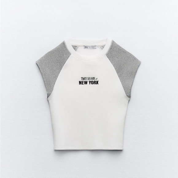 EMBROIDERED RIB CROP TOP - Picture 3 of 5